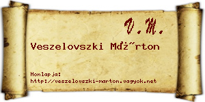 Veszelovszki Márton névjegykártya