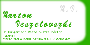 marton veszelovszki business card